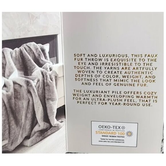 Mon Chateau Luxury Faux Fur Throw, Reversible Grey 60" x 70" + Carry sack - New - Picture 10 of 16
